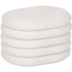Atmosphera - pouf coffre bouclette guilia blanc 59x45cm cr�ateur d'int�rieur