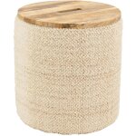 Aubry gaspard - pouf / coffre en laine et manguier