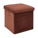 Paris prix - pouf coffre pliable c�tel� 'scott' 38cm terracotta