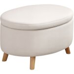 Homcom - pouf coffre de rangement - repose - pieds velours - dim. 71 x 51, 5 x 42 cm - pitement bois ...