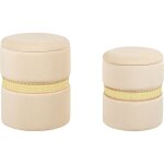 Beliani - poufs coffre en velours beige rangement salon assise supplmentaire lot de 2 medford