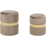 Beliani - poufs coffre en velours taupe rangement salon assise supplémentaire lot de 2 medford Beliani - poufs coffre en velours taupe rangement salon assise supplémentaire lot de 2 medford