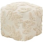 Beliani - pouf en coton beige assise supplmentaire de salon repose - pieds glamour multan