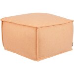 Pouf en coton billes eps carr� ottoman repose - pieds salon chambre accessoire orange sherali