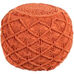 Beliani - pouf en coton orange assise supplmentaire de salon repose - pieds glamour berkane