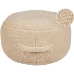 Beliani - pouf coussin rond en tissu polyester 50 x 50 x 30 cm beige adlana