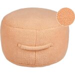 Beliani - pouf coussin rond en tissu polyester 50 x 50 x 30 cm orange adlana