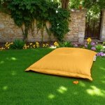 Pouf coussin de sol extrieur jaune - 100 cm arta