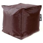 Pouf cube int�rieur, d�houssable, salon, chambre, chocolat big52