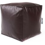 Livedeco - pouf cube intérieur, déhoussable, salon, chambre, simili cuir chocolat big52 Livedeco - pouf cube intérieur, déhoussable, salon, chambre, simili cuir chocolat big52