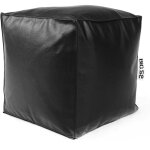 Pouf cube intérieur, déhoussable, salon, chambre, simili cuir noir big52 Pouf cube intérieur, déhoussable, salon, chambre, simili cuir noir big52