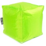 Pouf cube int�rieur, d�houssable, salon, chambre, vert lime big52