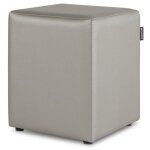Happers - pouf cube similicuir extrieur gris clair 1 unit gris clair