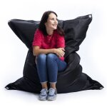 Livedeco - pouf extrieur, outdoor, jardin, terrasse, noir big52 iron raw