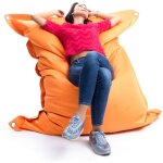 Livedeco - pouf extrieur, outdoor, jardin, terrasse, orange big52 iron raw