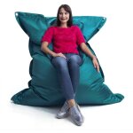 Livedeco - pouf ext�rieur, outdoor, jardin, terrasse, turquoise big52 iron raw