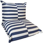 Pouf ext�rieur � rayures imperm�able anti - uv bananair 85 x 85 x 75 cm bleu