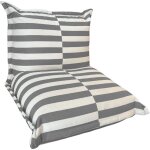Pouf ext�rieur � rayures imperm�able anti - uv bananair 85 x 85 x 75 cm gris