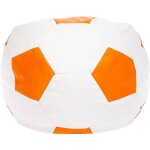 Viking choice - pouf de football - simili cuir - � 55 cm - orange blanc