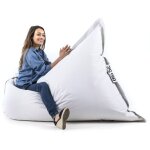 Livedeco - pouf gant blanc big52 classic 170x130 cm - dhoussable, intrieur / extrieur, rempli de ...