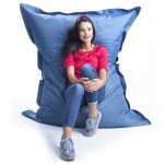 Livedeco - pouf gant bleu canard big52 classic 170x130 cm - dhoussable, intrieur / extrieur, rempli ...