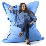Livedeco - pouf gant bleu ciel big52 classic 170x130 cm - dhoussable, intrieur / extrieur, rempli ...