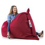 Livedeco - pouf gant bordeaux big52 classic 170x130 cm - dhoussable, intrieur / extrieur, rempli ...