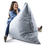 Livedeco - pouf gant gris big52 classic 170x130 cm - dhoussable, intrieur / extrieur, rempli de billes ...