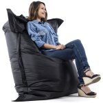 Livedeco - pouf gant noir big52 classic 170x130 cm - dhoussable, intrieur / extrieur, rempli de billes ...