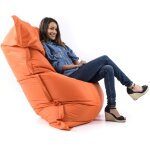 Livedeco - pouf gant orange big52 classic 170x130 cm - dhoussable, intrieur / extrieur, rempli de ...