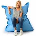 Livedeco - pouf gant xl 160 x120 cm intrieur et extrieur, dhoussable, salon, jardin, bleu ciel big52 ...