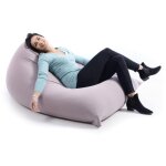 Pouf g�ant xl forme berlingot int�rieur, d�houssable, salon, chambre, tissu stretch �lastique, taupe ...