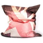 Livedeco - pouf gant xl imprim, dhoussable, intrieur, salon, chambre, vintage uk drapeau anglais ...