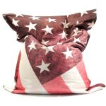 Livedeco - pouf g�ant xl imprim�, d�houssable, int�rieur, salon, chambre, vintage usa drapeau u. s big52 ...