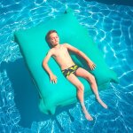 Livedeco - pouf gant xxl dhoussable, flottant pour piscine, turquoise pool big52