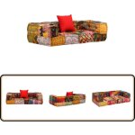 Vidaxl - pouf modulaire à 2 places patchwork tissu - canapé modular - pouf - décoration intérieure - ... Vidaxl - pouf modulaire à 2 places patchwork tissu - canapé modular - pouf - décoration intérieure - ...