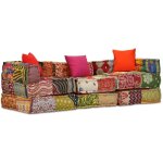Pouf modulaire à 3 places patchwork tissu vidaxl Pouf modulaire à 3 places patchwork tissu vidaxl