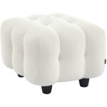Pouf. module pour canap�. repose - pieds pour canap� 2 places en bouclette textur�e cr�me l 69 x p 59 ...