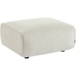 Sweeek - pouf, module pour canap�, repose - pieds pour canap� 2 places en velours c�tel� cr�me, l 76 ...