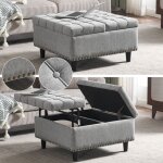 Pouf pliable coffre de rangement carr 75x75x41cm pu cuir petit canap pour salon chambre meuble entre ...