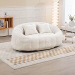 Pouf poire confortable avec 2 coussins lazy canap� 2 places 150 � 95 � 63 cm pour salon, chambre - chenille ...