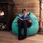 Livedeco - pouf poire dhoussable avec billes, velours ctel turquoise, intrieur pour salon, chambre ...