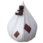 Pouf poire enfant blanc �cru ourson