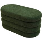 Pouf avec rangement rebecca mobili zeytin 38x76x38 tissu polyester mdf vert fonc� moderne