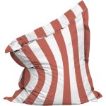 Pouf ray� xl imperm�able coussin g�ant 140x120 cm argile et blanc