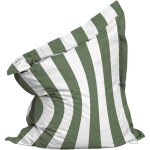 Pouf ray� xl imperm�able coussin g�ant 140x120cm vert cactus et blanc