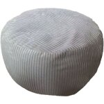 Pouf relaxdays, cord, h x d : 25 x 35 cm, rembourrage en polystyrne, coussin de sol rond, pouf, gris ...