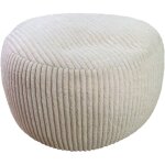 Pouf relaxdays, cord, h x p : 35 x 50 cm, rembourrage en polystyrne, coussin de sol rond, tabouret de ...