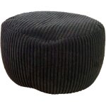 Pouf relaxdays, cord, hxd : 25 x 35 cm, remplissage en polystyrne, coussin de sol rond, tabouret de ...