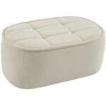 Pouf. repose - pieds pour chauffeuse 1 place boni bouclette textur�e blanc cass� l 91 x p 63 x h 40cm ...
